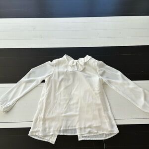 girls white bow blouse